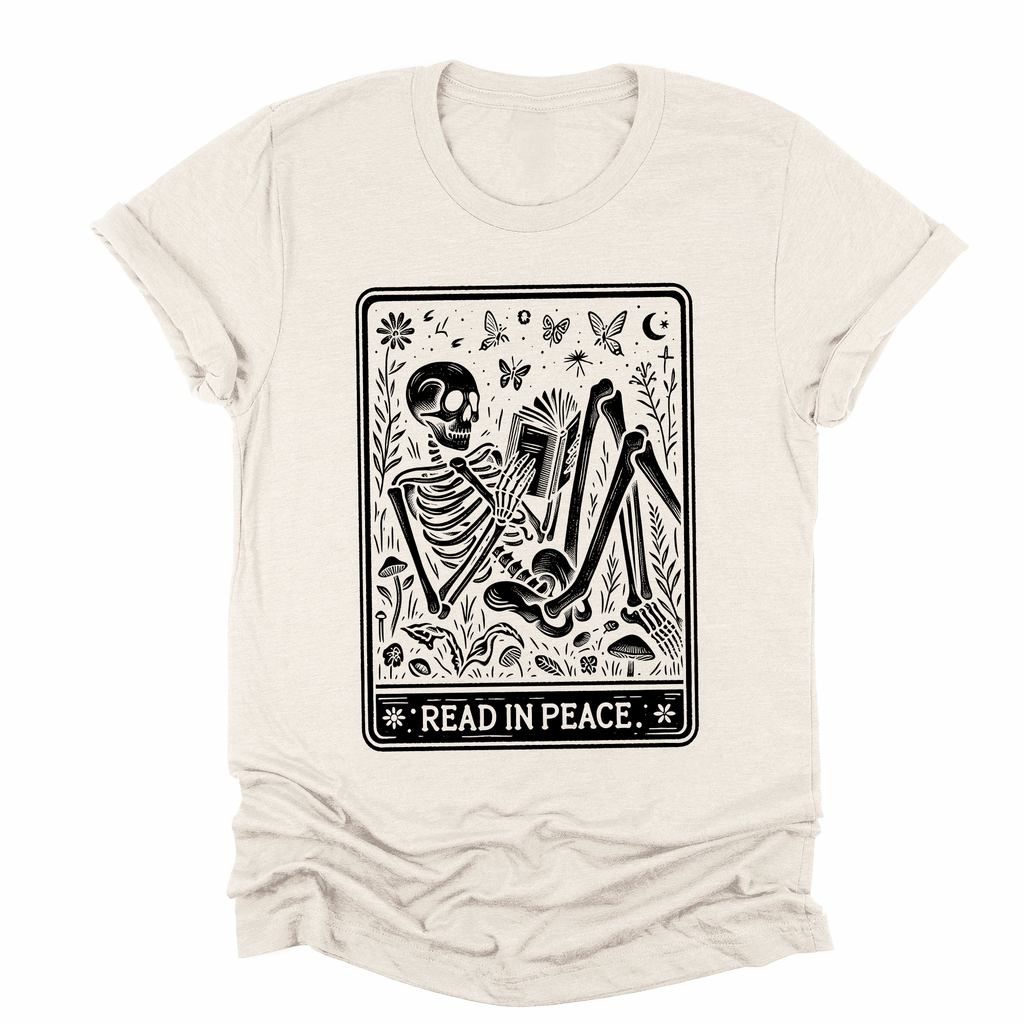 Read In Peace Tarot Skeleton Halloween Booktok Library Bookish Collector Edition Graphic Tee