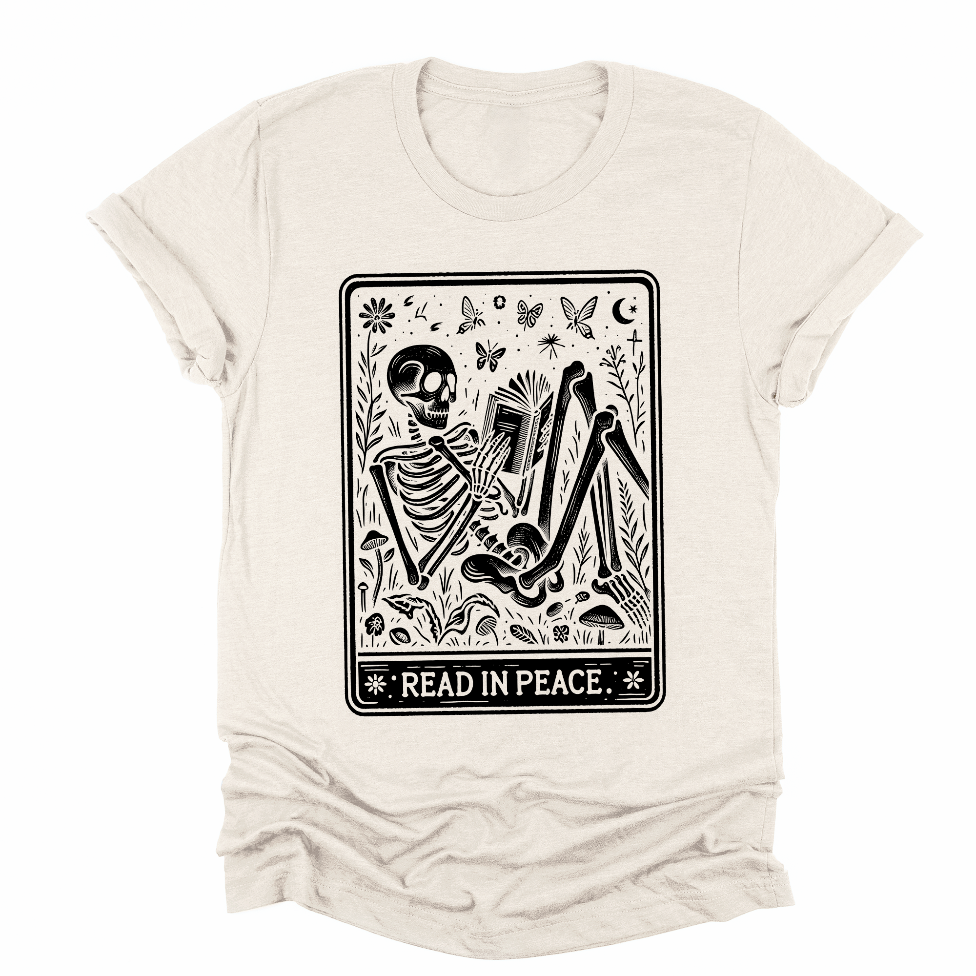 Read In Peace Tarot Skeleton Halloween Booktok Library Bookish Collector Edition Graphic Tee