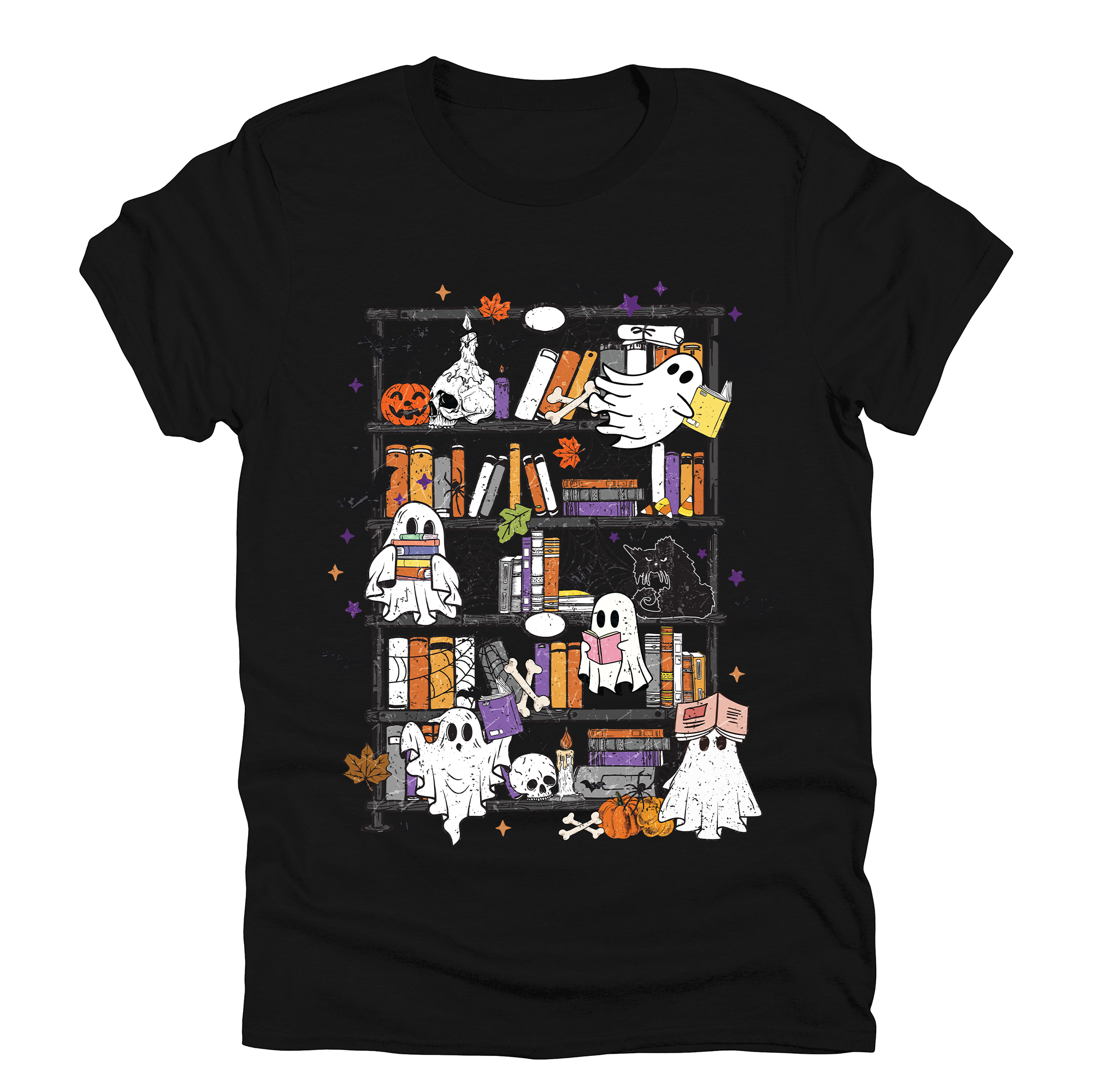 Reading Ghosts Bookish Library Spooky Halloween Classic Edition Book Lover Graphic Tee