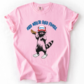 Red White And Feral Raccoon Funny Fourth Of July Patriotic USA Comfort Colors Tee