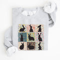 Retro Floral Print Featuring Easter Bunnies And Patchwork Quilt Patterns Sweatshirt