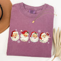 Retro Santas In A Row Christmas Winter Xmas Santas Holiday Parade Comfort Colors Tee