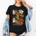 Retro Skeleton Motel Vintage Halloween Motif With Whimsical Spooky Skeleton Illustration Graphic Tee