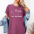 Rock Paper Scissors Cat Mom Feline Pet Artwork Graphic Illustration Comfort Colors Tee
