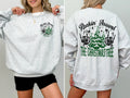 Rockin Around The Christmas Tree Front And Back Skeleton Santa Xmas Winter Edition Sweatshirt