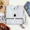 Rockin Around Minimalist Christmas Winter Santa Xmas Holiday Edition Cozy Sweatshirt
