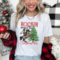 Rocking Around The Christmas Tree Cowgirl Horse Rodeo Holiday Western Scene Graphic Tee