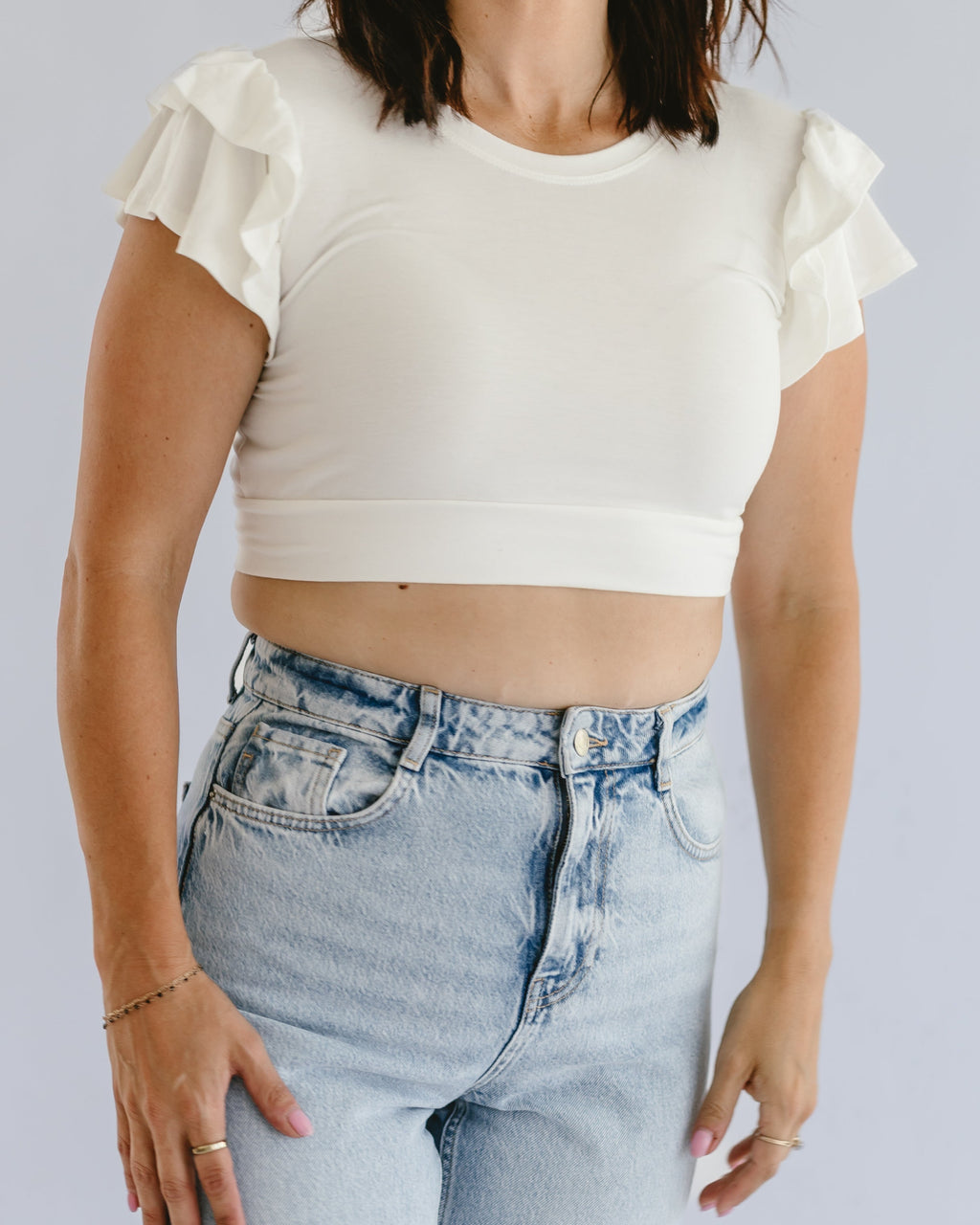 Ruffle Sleeve Halftee