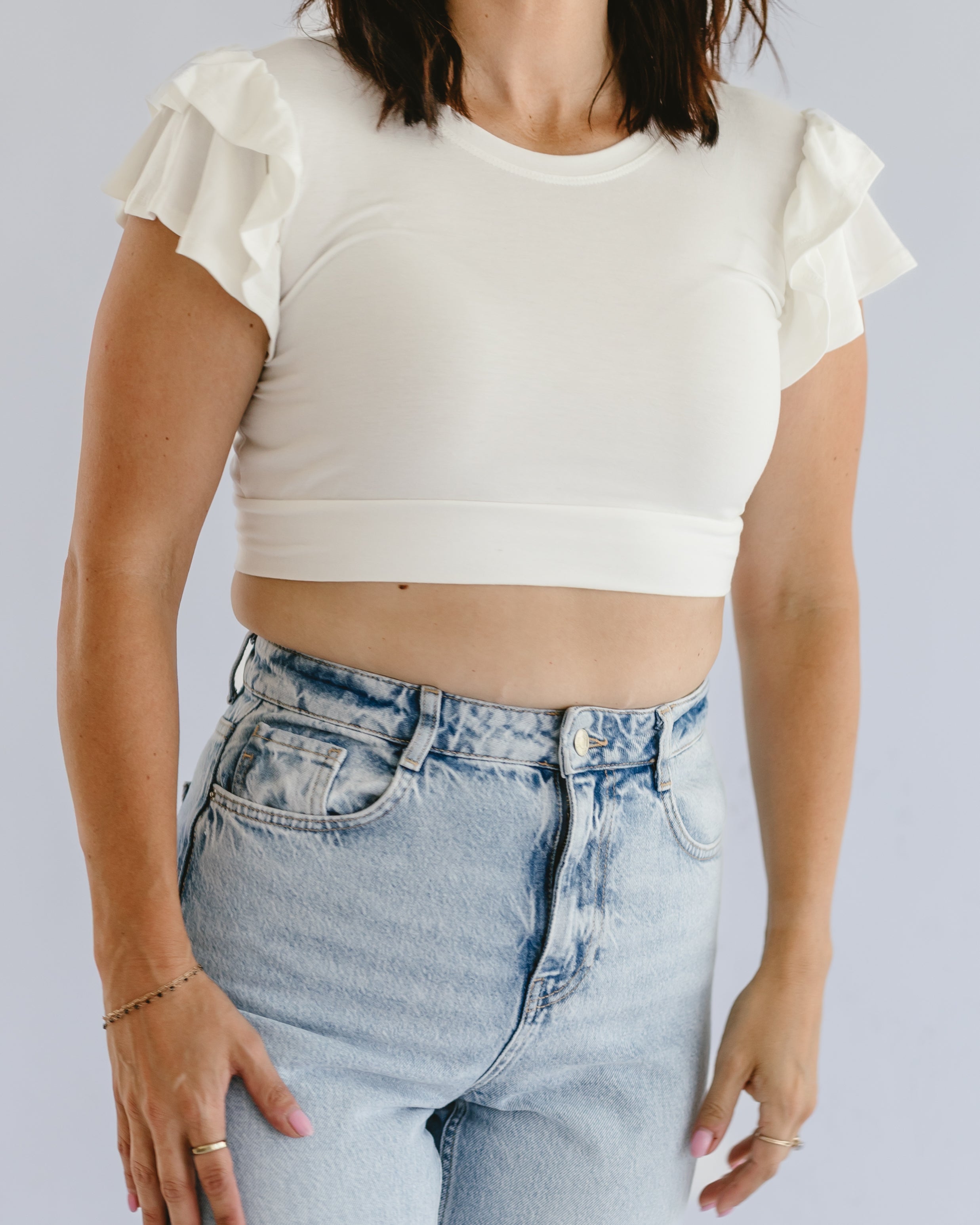 Ruffle Sleeve Halftee