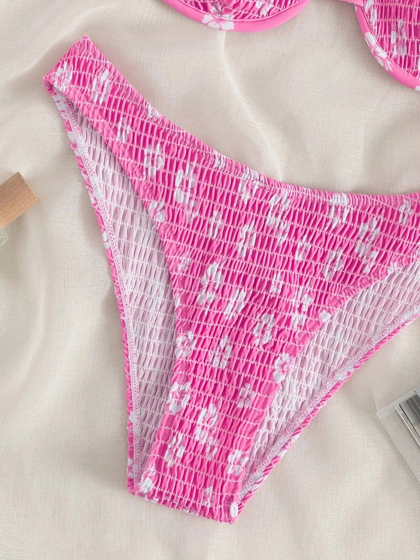 2026 Sexy Floral Twin Strap Bralette Bikini Women Swimsuit Triangle Swimwear Bathing Suits Two-piece Biquini Thong Bikinis Sets