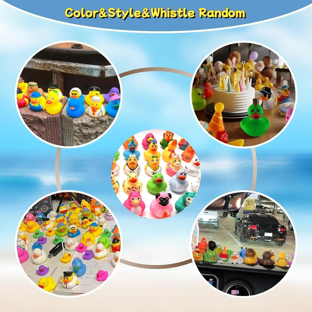 30-Pack Rubber Ducks Bulk Set – Assorted Duckies for Bath & Jeep Ducking