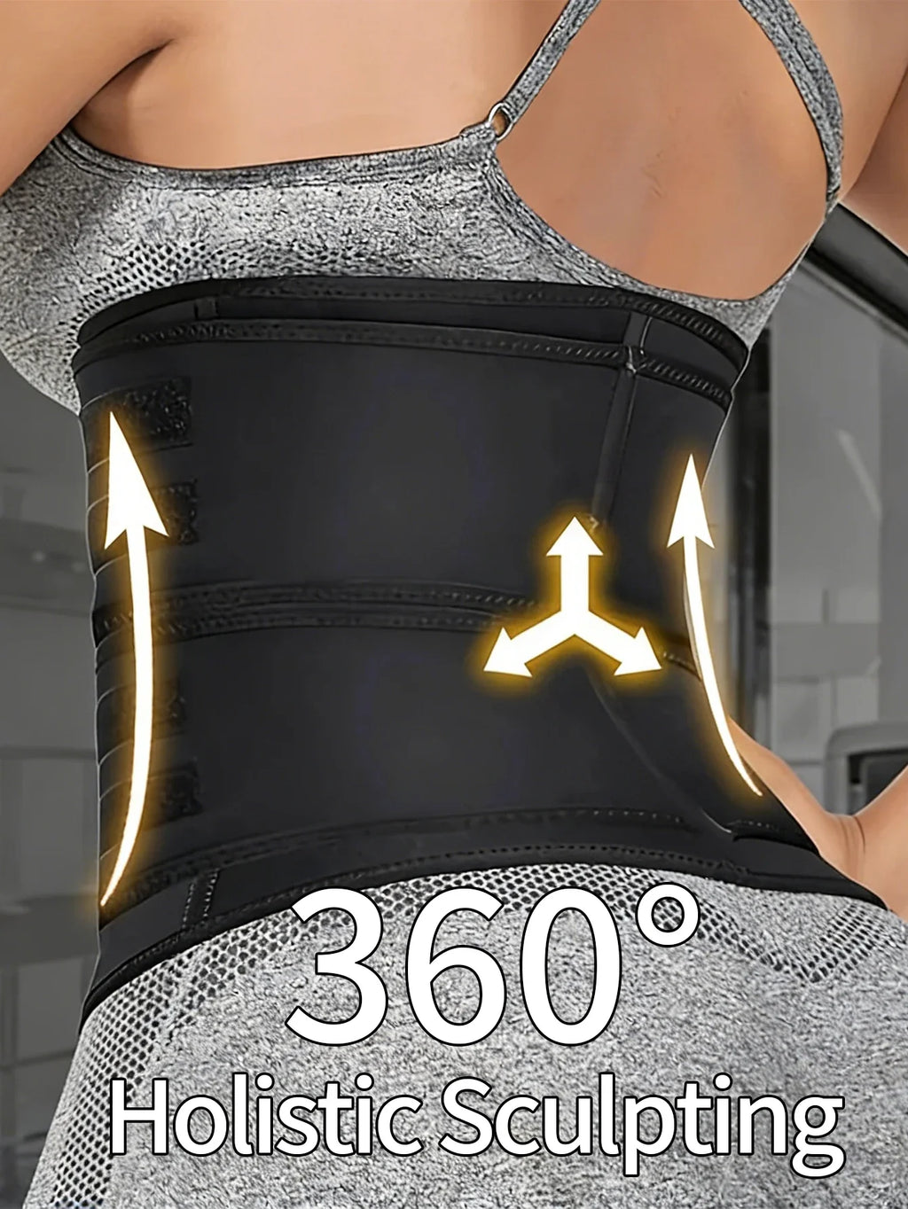 Women's Waist Trainer, Waist Tightening Bodywear Zipper Shapewear Belt, Slimming Fitness Black Shapewear