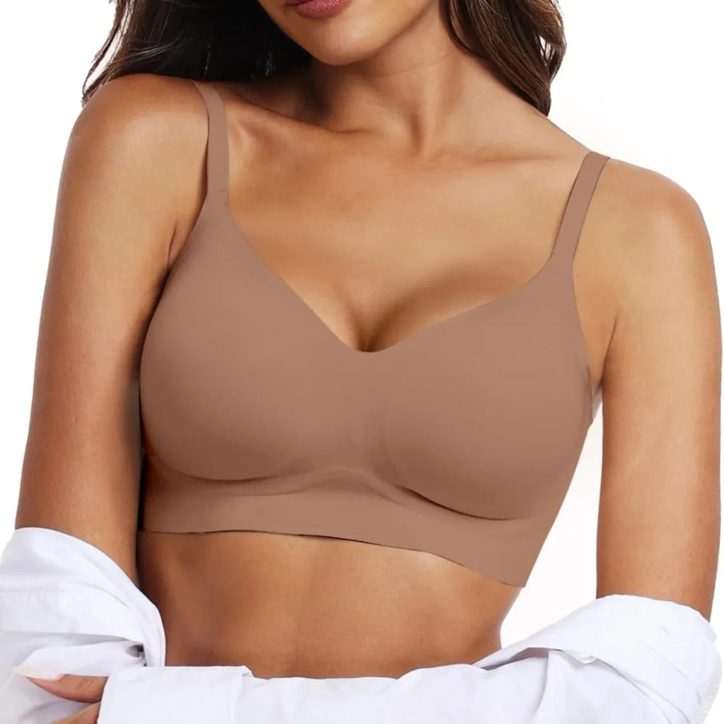 Women's Wire-Free Seamless Bra 3/4 Cup Thin Molded Cup Soft Support Bra Comfortable Breathable and beauty Smooth Bra Push-Up