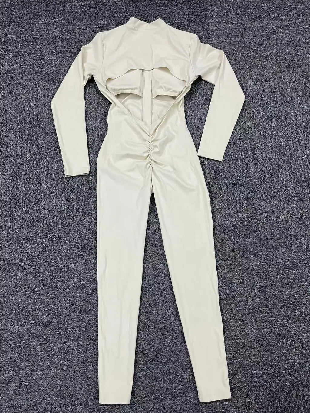 Hearuisavy Summer V Back Sports Jumpsuit Yoga Clothes Rompers Women Long Sleeveles Workout Bodysuits Backless One-piece Suit