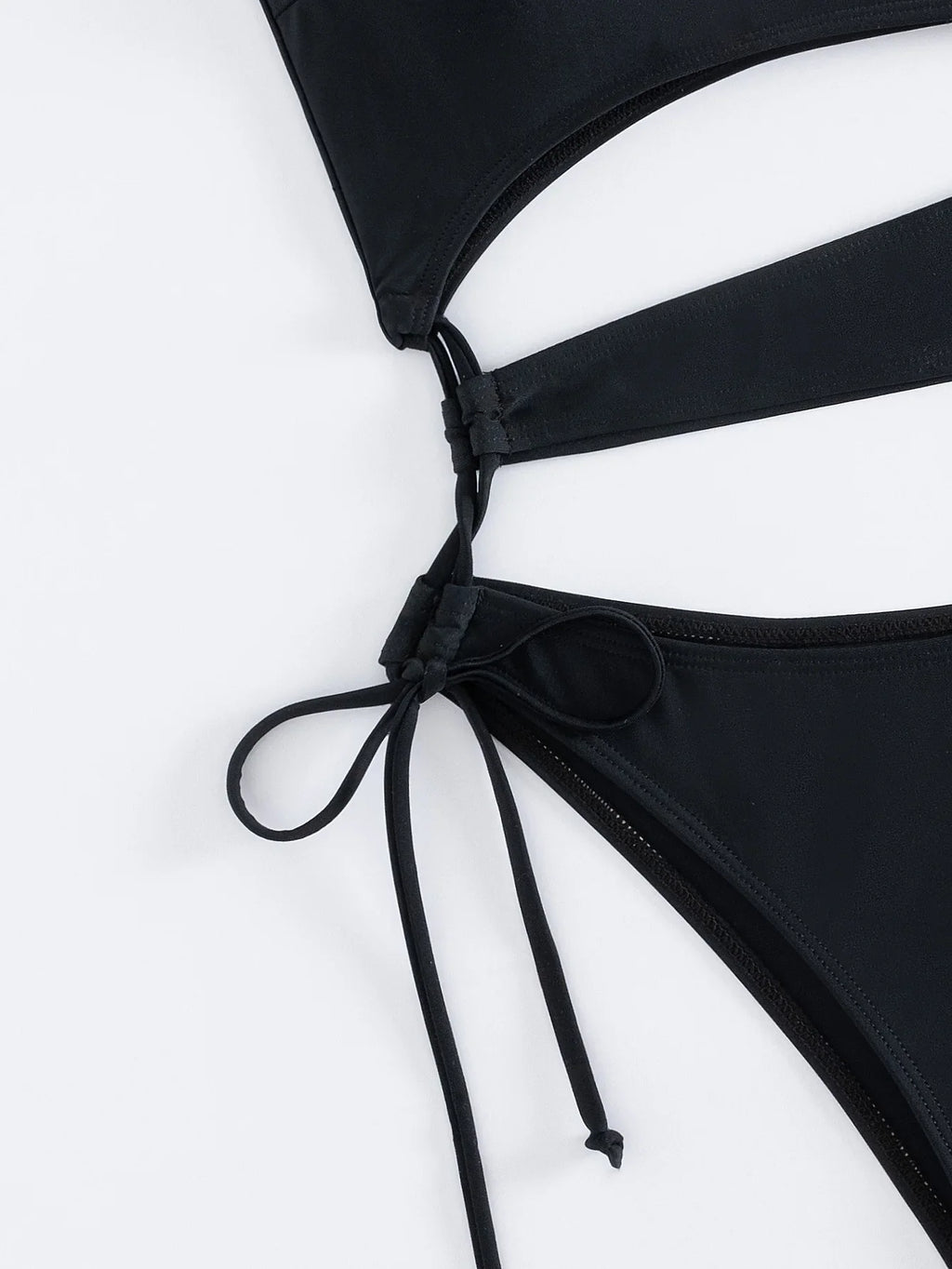 Sexy Hollow Out One Piece Swimsuit Women Black One Shoulder Drawstring Backless Monokini Summer Beach Bathing Suit Swimwear 2026