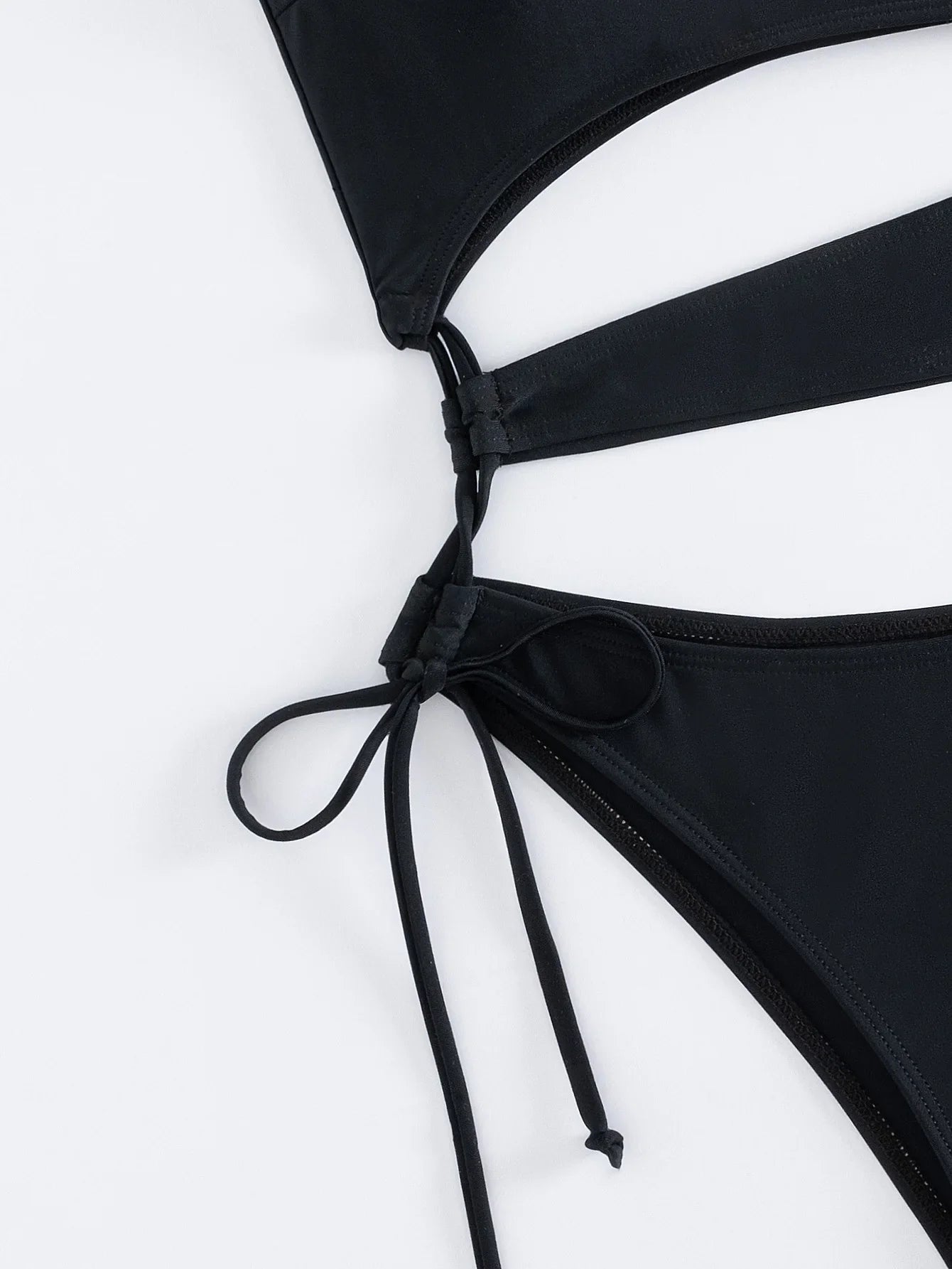 Sexy Hollow Out One Piece Swimsuit Women Black One Shoulder Drawstring Backless Monokini Summer Beach Bathing Suit Swimwear 2026