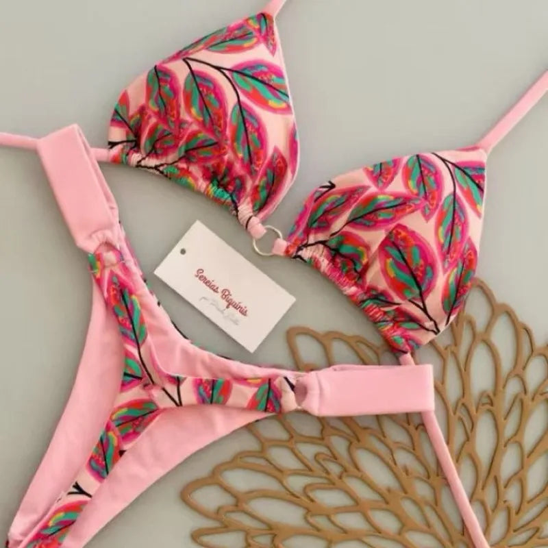 2026 Micro Bikinis Push Up Women Swimsuits Sexy Swimwear Brazilian Bikini Set Thong Biquini Print Swimsuit Summer Beachwear