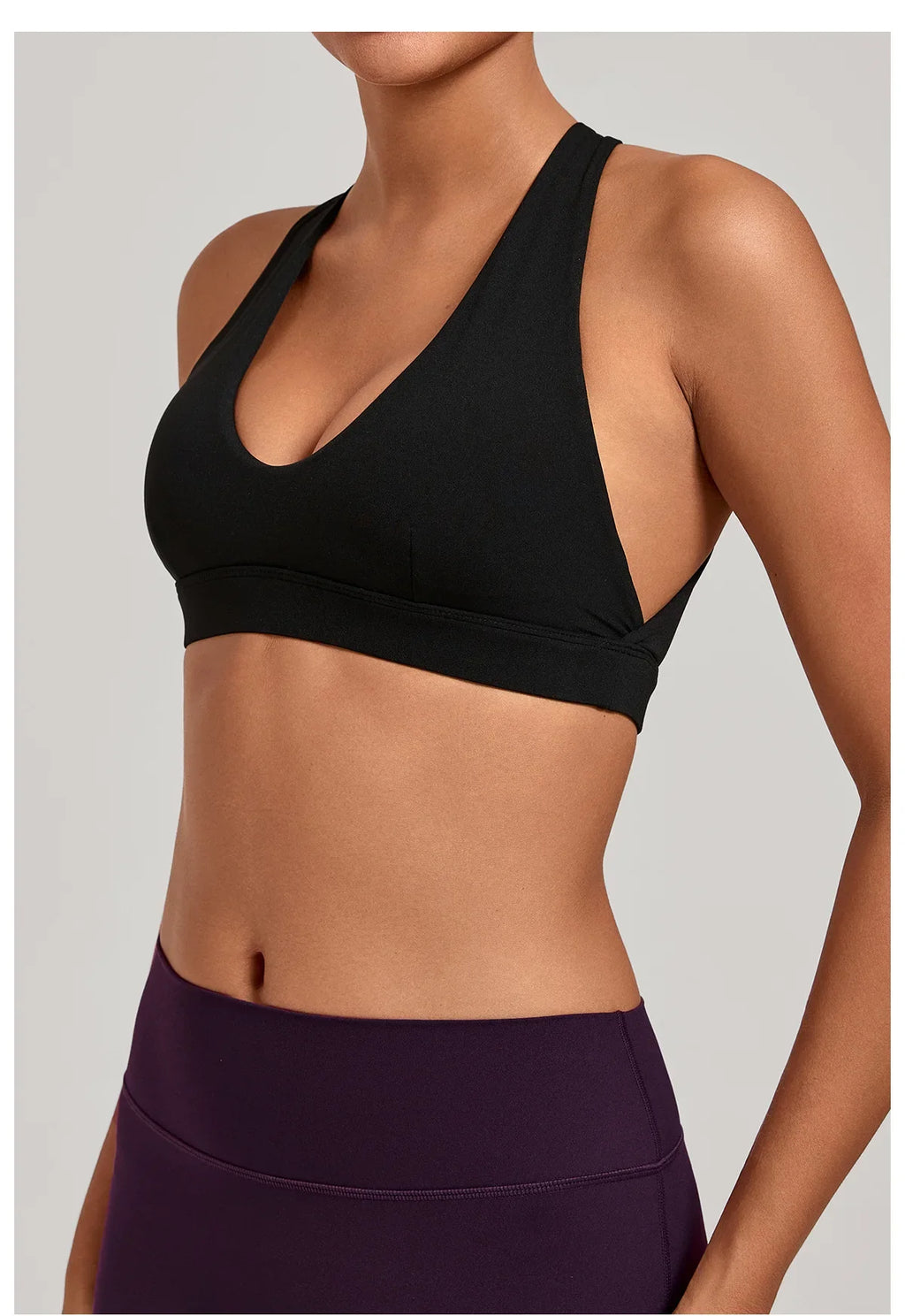 Sports Bra Gathered Neck Hanging Style Backless Tight Yoga Bra Women's Top Fitness Outdoorsports Pilates Training Gym Workout
