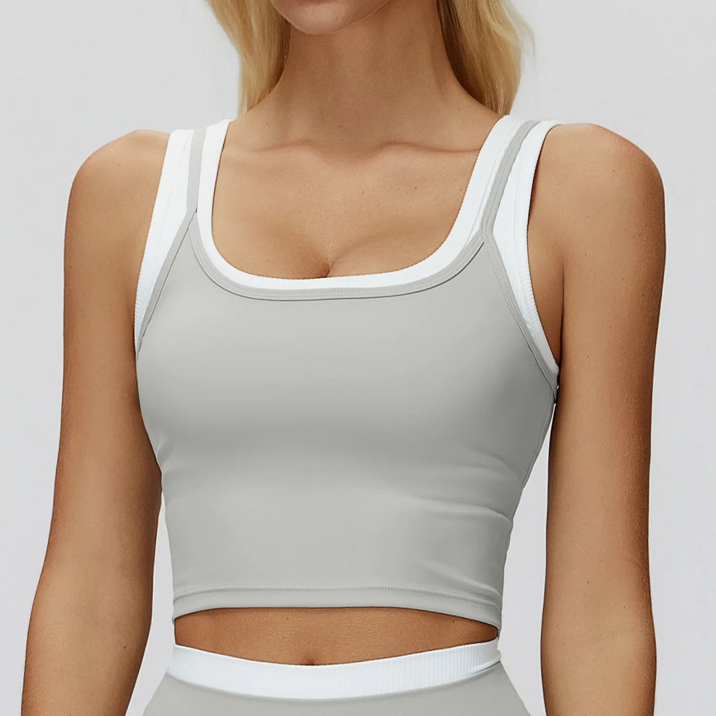 Color Blocked Fitness Bra Workout Tops Gym Underwear Fitness Sports Bras Athletic Sport Bra Women Backless Gym Yoga Crop Top