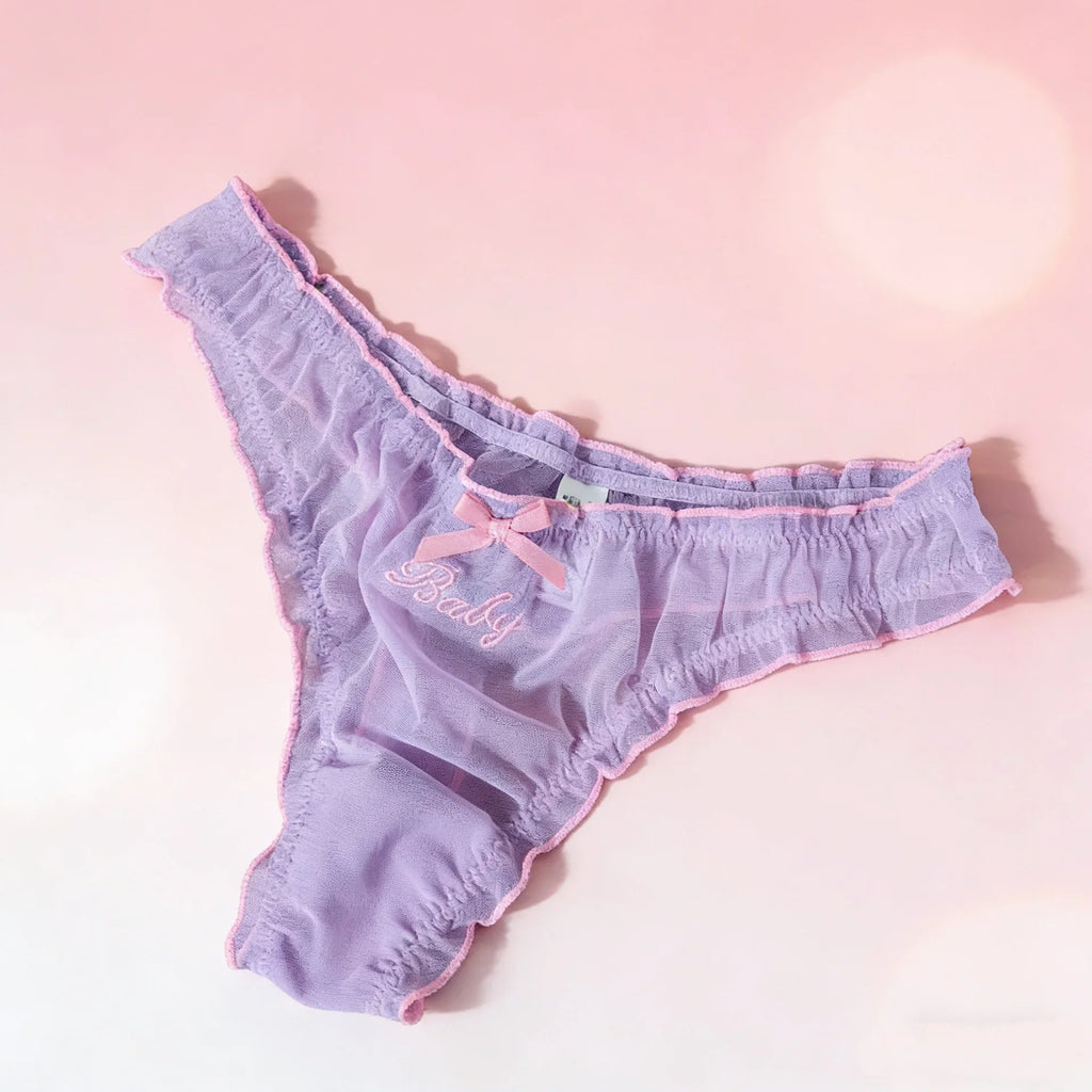 Lace G String Thin Mesh Sexy Girls Panties Women Briefs Thong Hollow Out Underwear Transparent Female Low Waist Lingerie