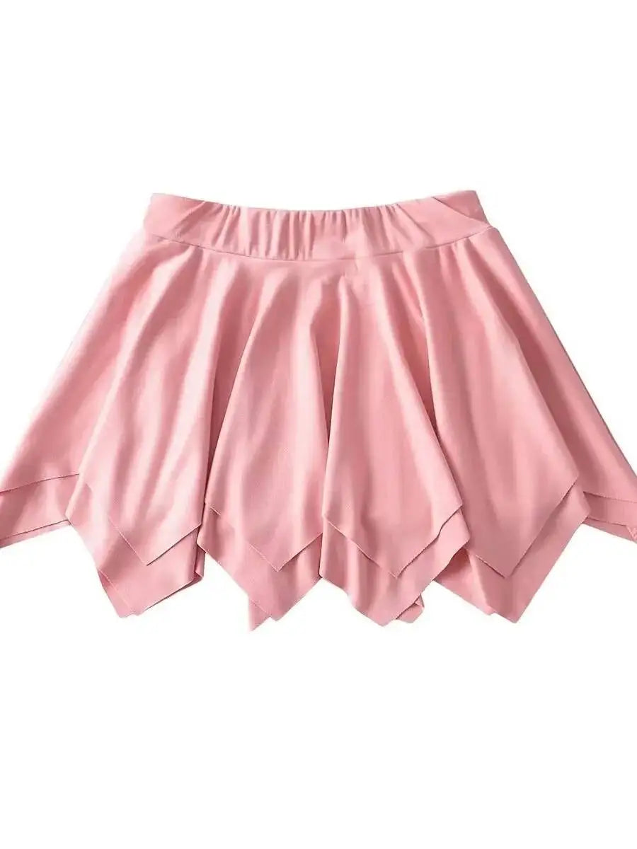 Summer Sexy Pure Desire Loose Edge Design Sense Short Skirt Women High Waisted Wrap Hip Reducing Age Pleated A-line Skirt H2JI