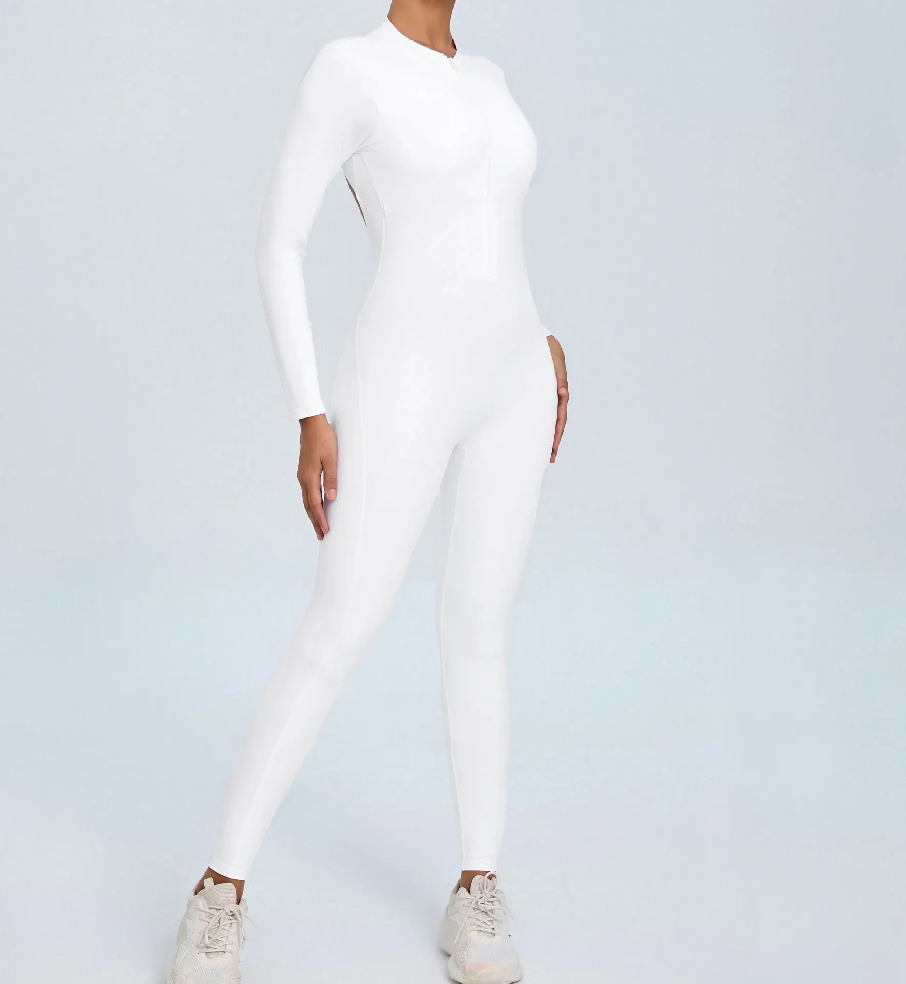 Hearuisavy Summer V Back Sports Jumpsuit Yoga Clothes Rompers Women Long Sleeveles Workout Bodysuits Backless One-piece Suit