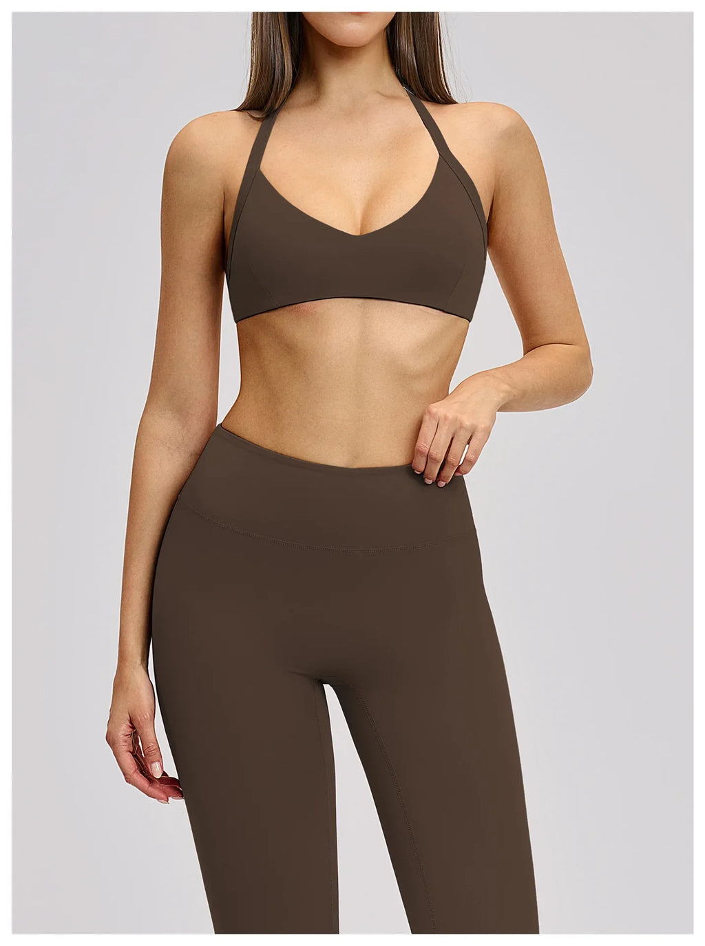 Summer Sports Bra Women Seamless Halter Top Fitness Bra High Support Push-up Open Back Gym wear Running Yoga Workout Underwear