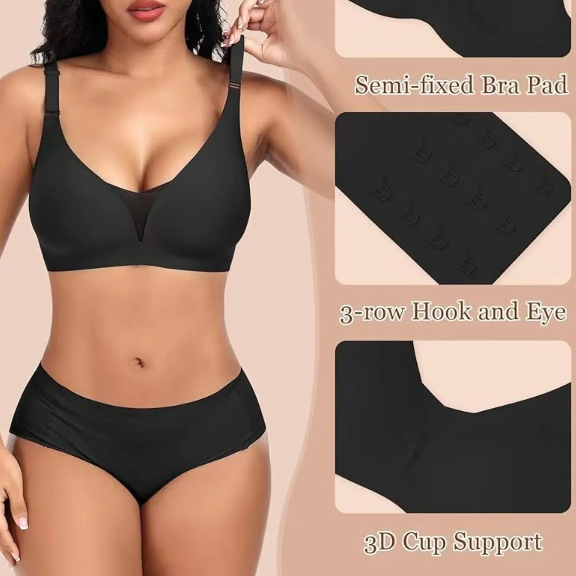 Women's Seamless Bra 3/4 Cup Thin Molded Cup Bra Thin Flattering Plus-size Soft Support Push-up and Comfortable Breathable Bra