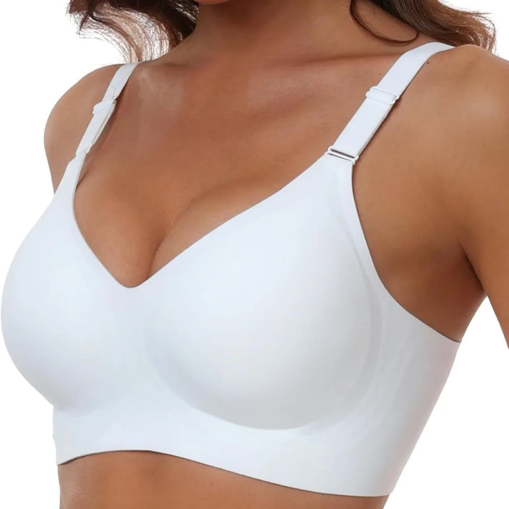 Women's Seamless Underwear 3/4 Cup and Thin Molded Cup Bra Wire-free Shaping Underwear Comfortable and Breathable Push Up