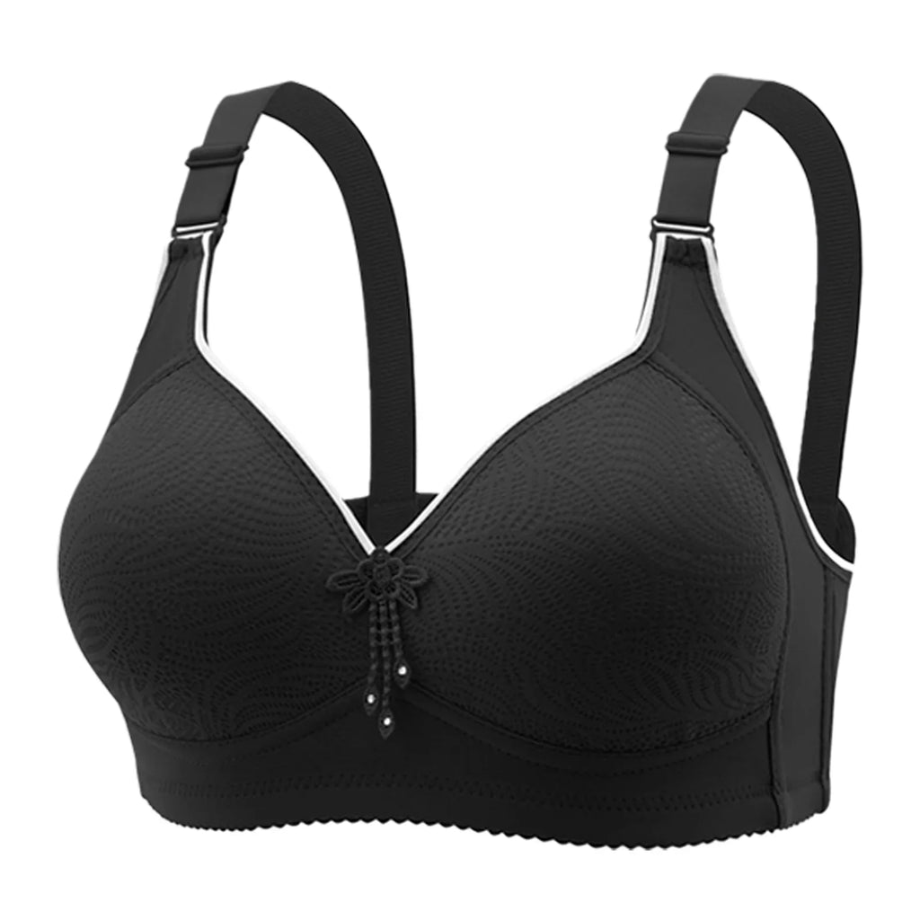 6 Pieces Color Women' Sexy Lace No Wire Bras Plus Size Adjustable Shoulders Strap T-Shirt Bra For Cup A B C D