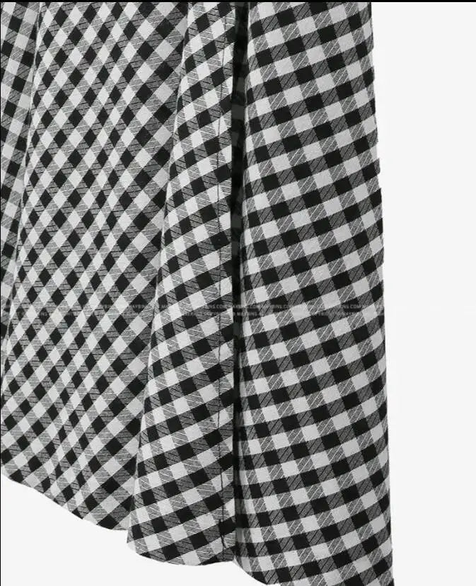WOMENGAGA Korea Style 2023 Spring/Summer New High Waist Elegant Split Plaid Skirts Half Length Skirts Fashion Women 2023 22IV