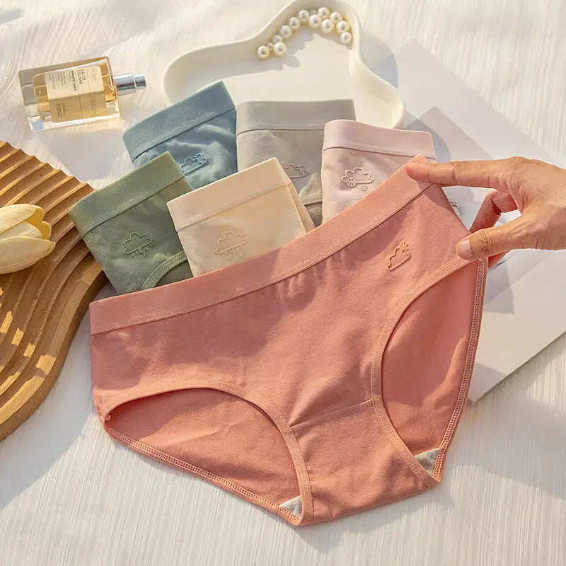 5Pcs Women's Cotton Underwear Panty Cute Sexy Panties Female Seamless Underpants Solid Color Panty Intimates Women Lingerie S-XL