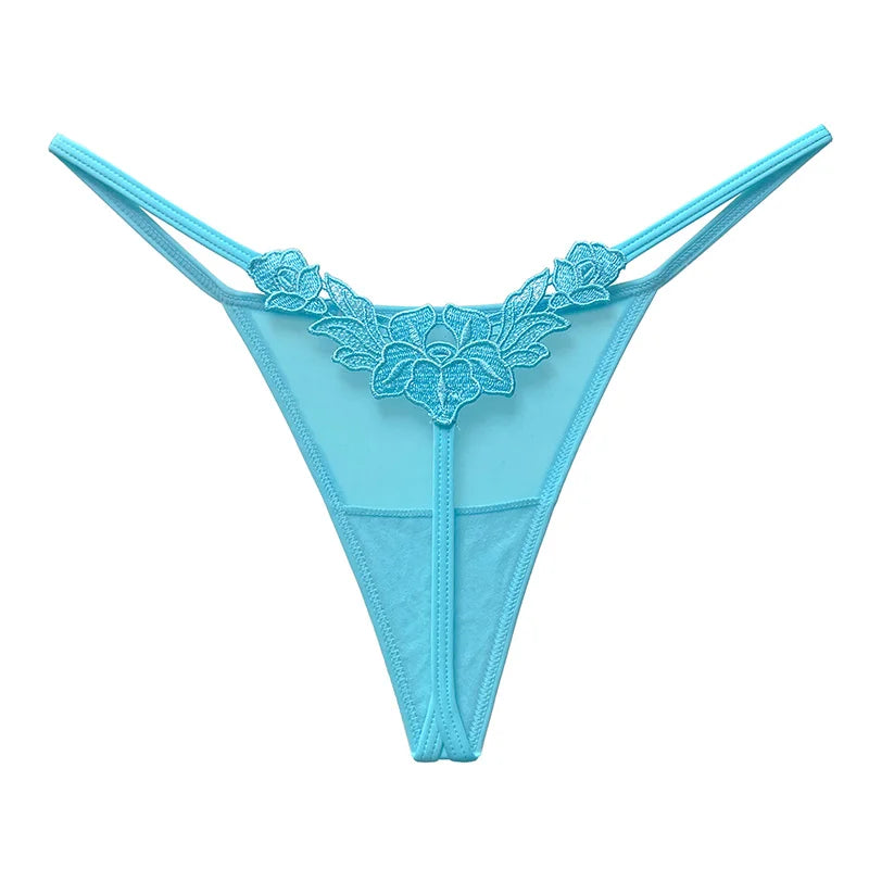 Floral Embroidery Sexy G String Underwear Women Panties T-Back Briefs Female Lingerie Erotic Girls Thongs Bikini Size S-XXL