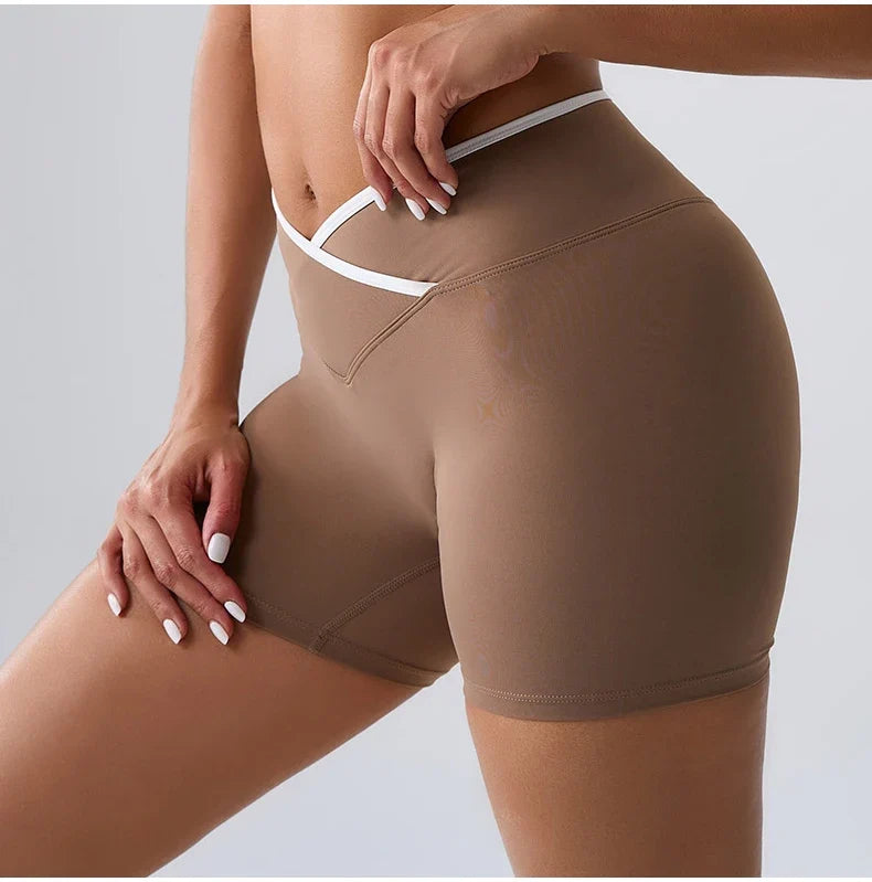 Sports Shorts Cross Waist Women Shorts Women Cycling Jogging Fitness High Waist Push Up Gym Shorts Leggings Women Yoga Clothing