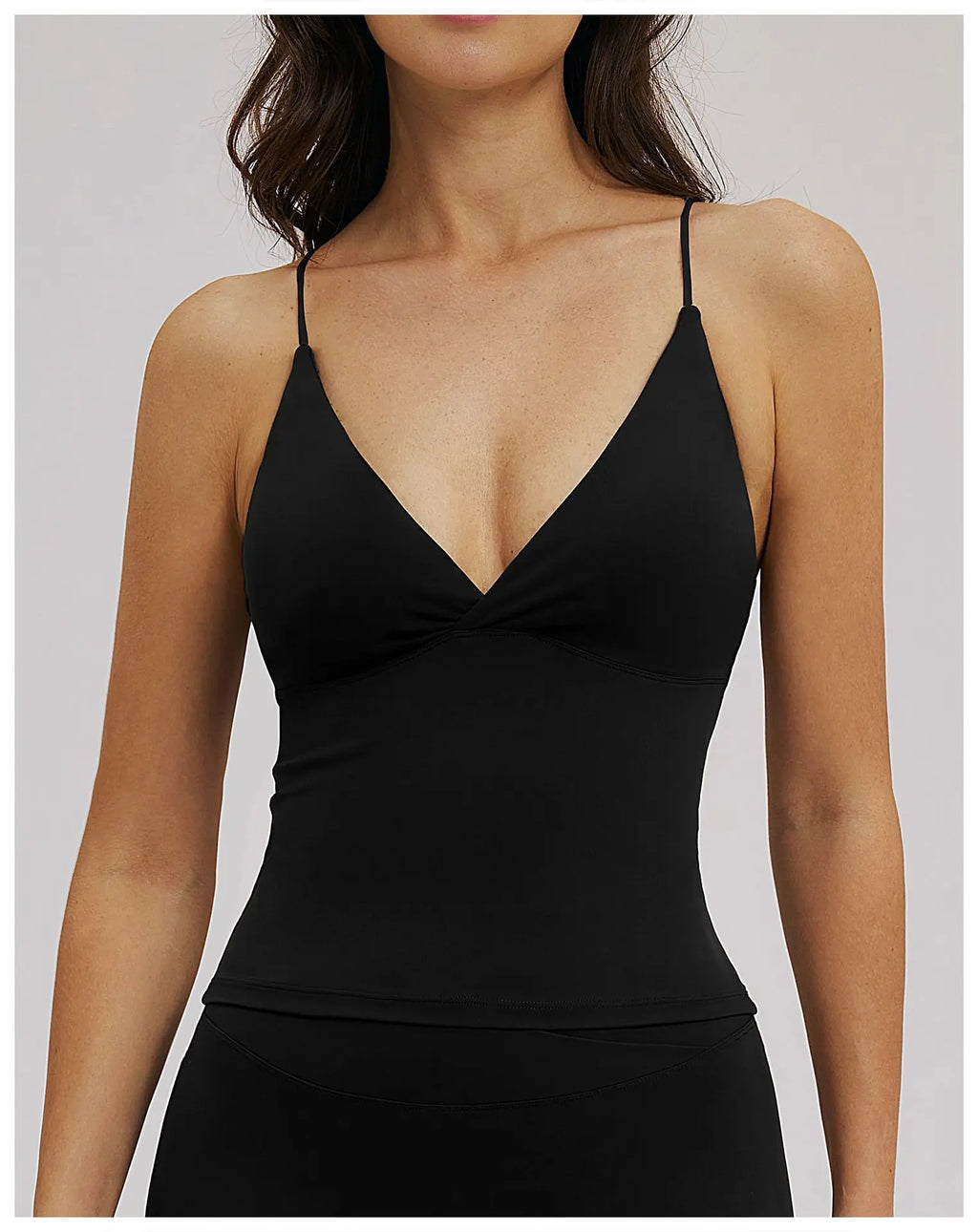 Vision Twist Front Longline Top Sports Longline Strappy Top Sports Yoga Vest Women's Fitness Tank Top Gym Running Workout Halter
