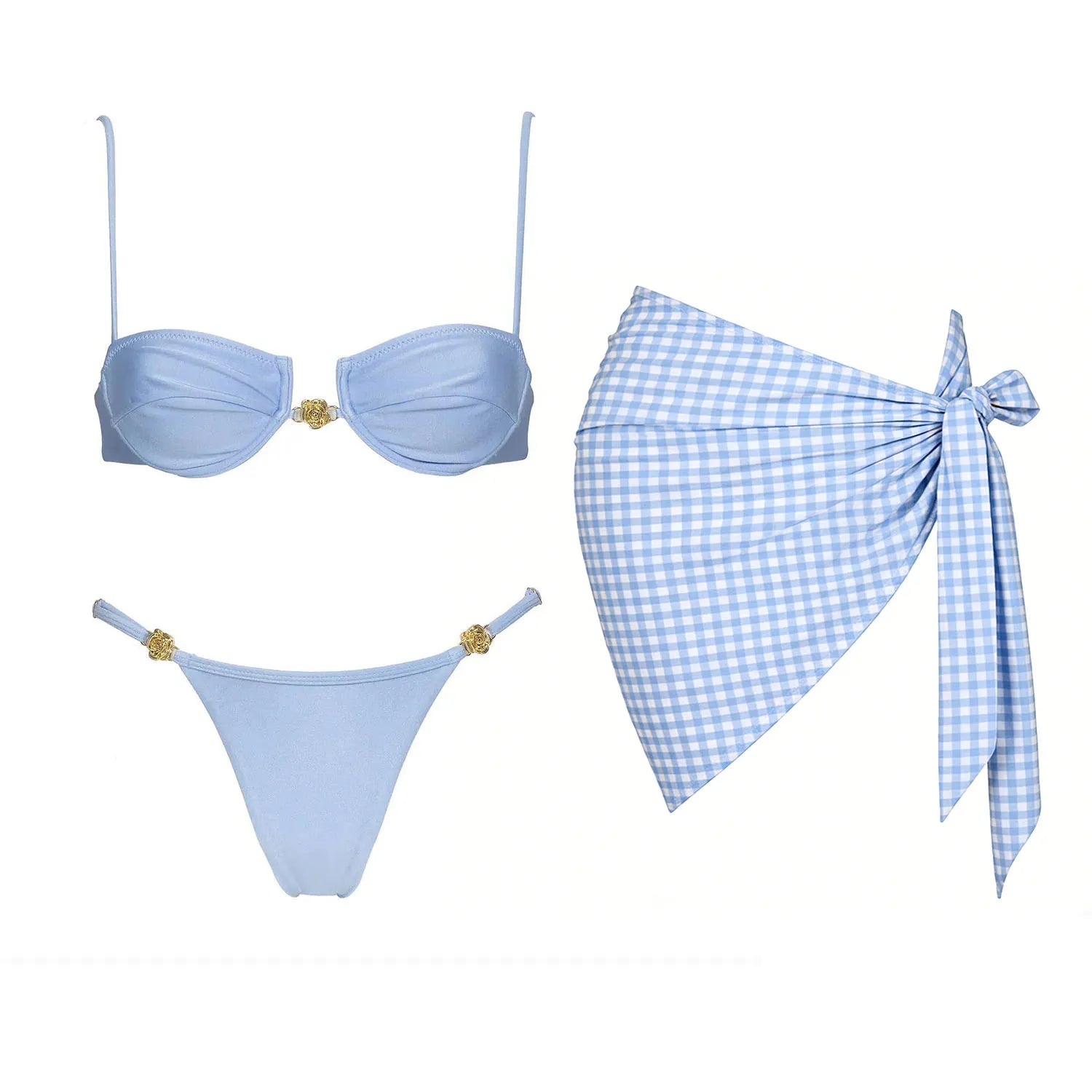 2026 2Pcs Sexy Women One Piece Swimsuit Female Push Up Swimwear Biquini  High Cut Monokini Solid Swim Suit Bathingsuit Beachwear