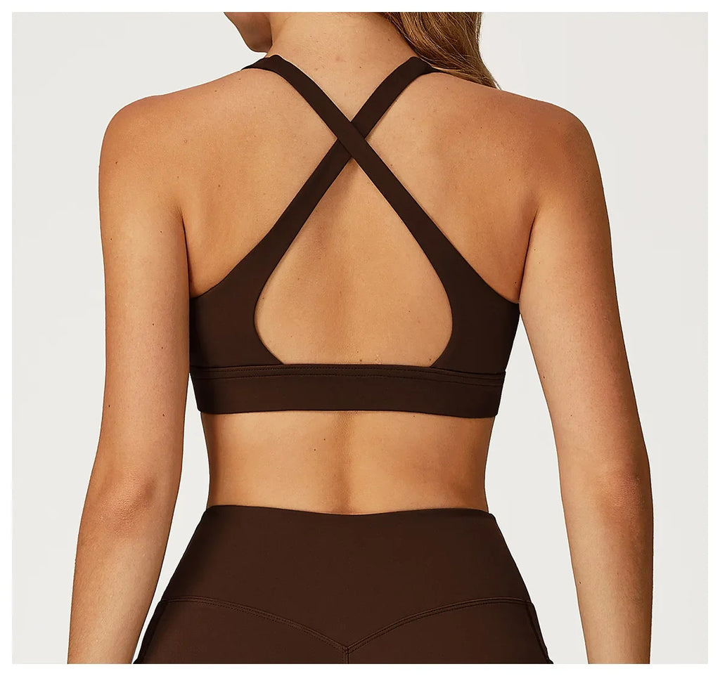 Sexy Gym Top Women Sports Bra Running Back Cross Push Up Yoga Bra Breathable Sports Underwear Women Fitness Workout Top Women