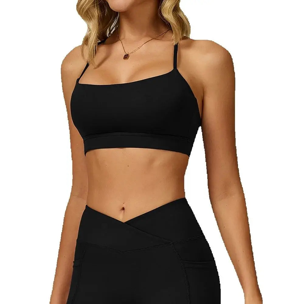 Sexy Underwear Women Tops Back Cross Strap Tank Top Push Up Running Sports Bra Breathable Soft Fitness Beauty Workout Yoga Bra