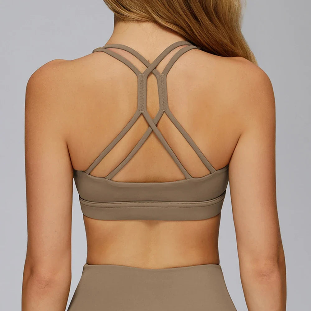 Women Sports Bra Back Cross Top Push Up Fitness Yoga Bra Underwear Sport Tops For Women Breathable Running Vest Bralette Gym Bra