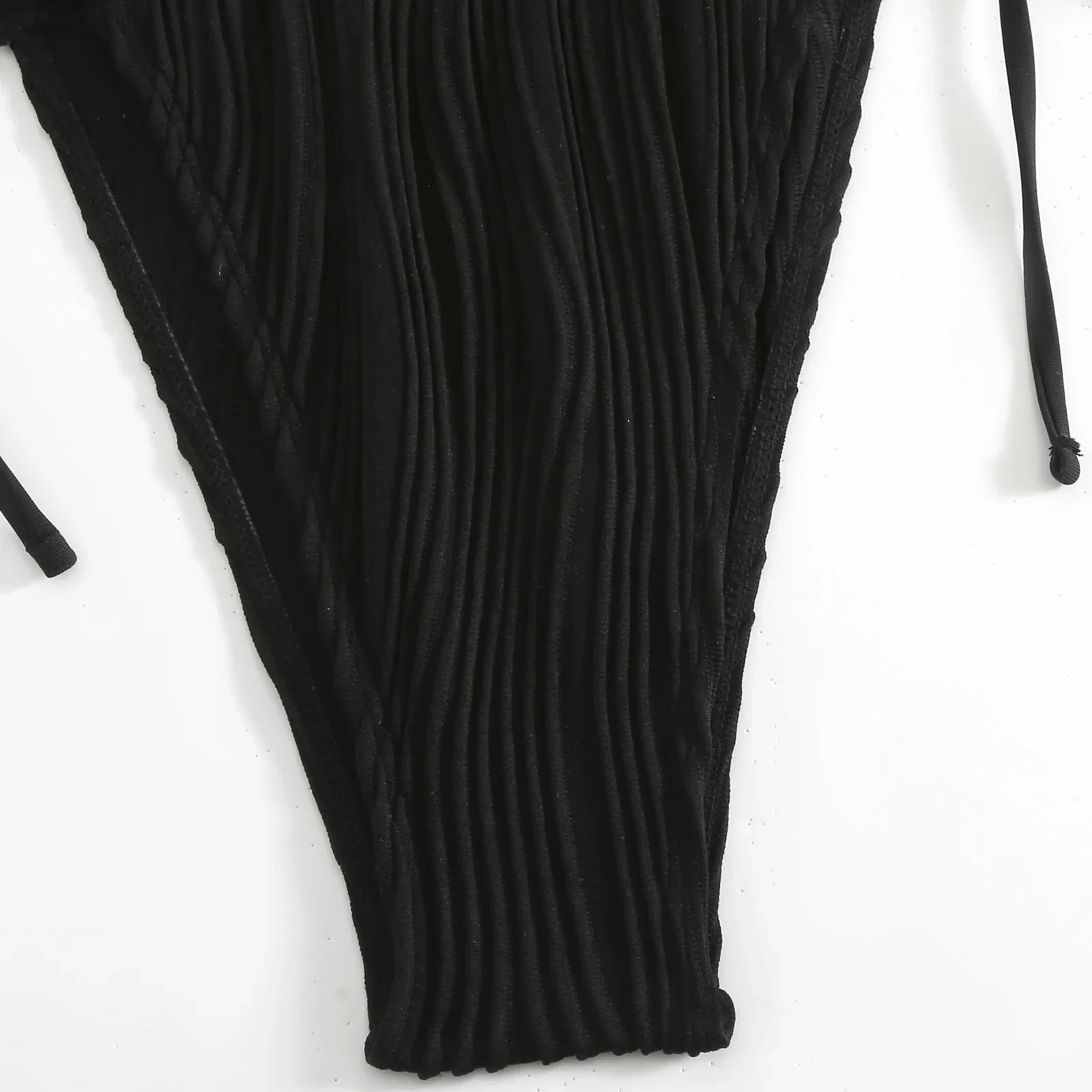 2026 New Deep V One Piece Black Swimsuit Halter Solid Color Women's Backless Bathing Suit Bandage White Swimwear For Female