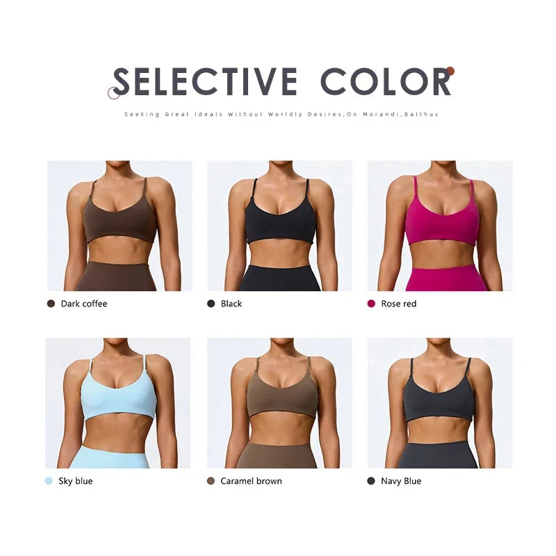 Hearuisavy Summer Super-Soft Women Quick Drying Sports Bra Breathable Gym Workout Top Fitness Underwear Push Up Running Yoga Top