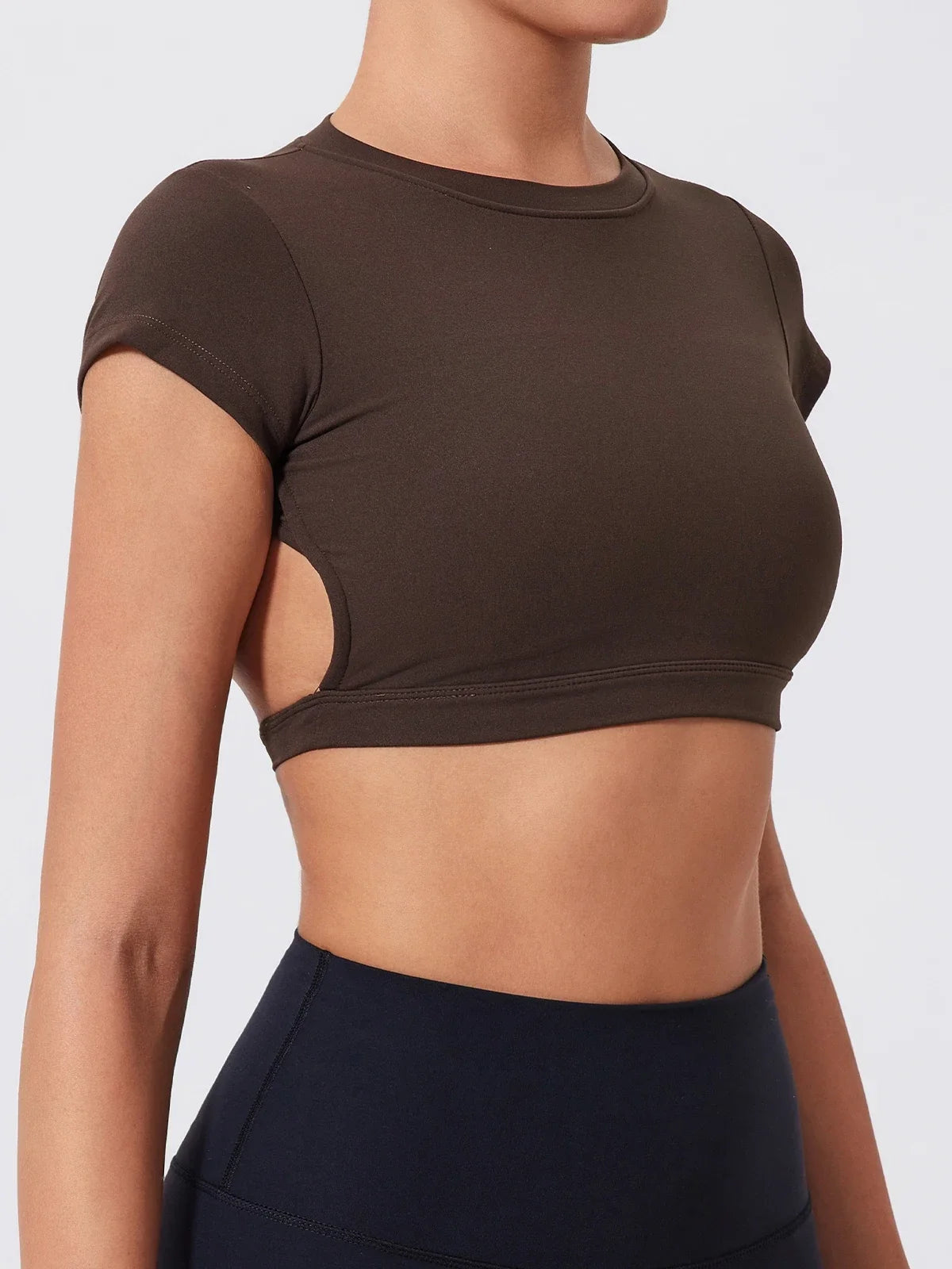 Hearuisavy Summer Sports Shirts Workout Tops Fitness Activewear Quick-Dry Yoga Clothes Sport Crop Tops Backless Gym Top Women