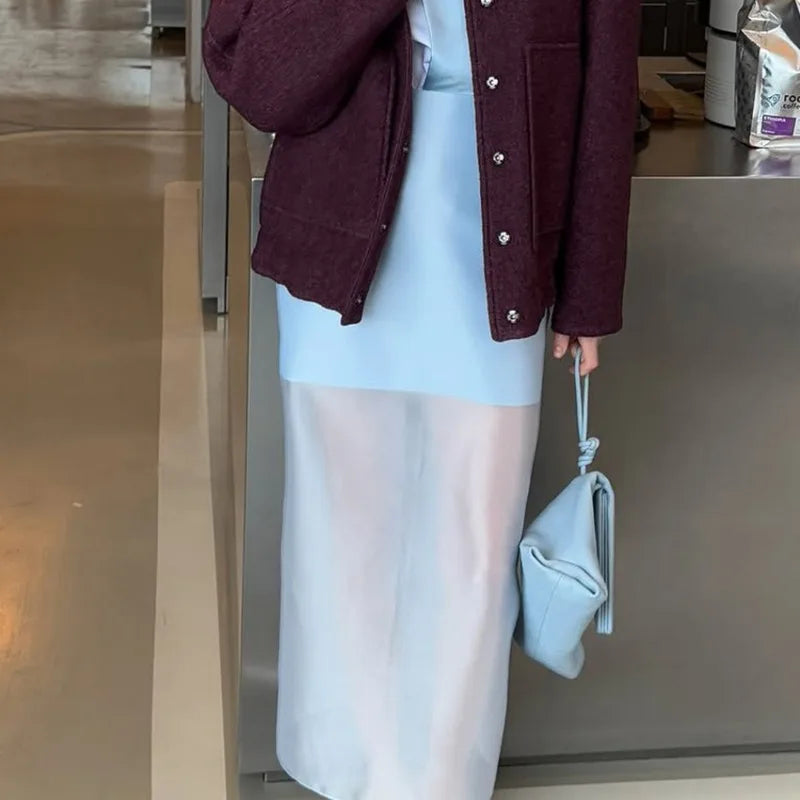 Trendix See Through Mesh Patchwork Skirts Women Fashion High Waist Casual Commuting Streetwear 2025 Vacation Party Elegant Skirt