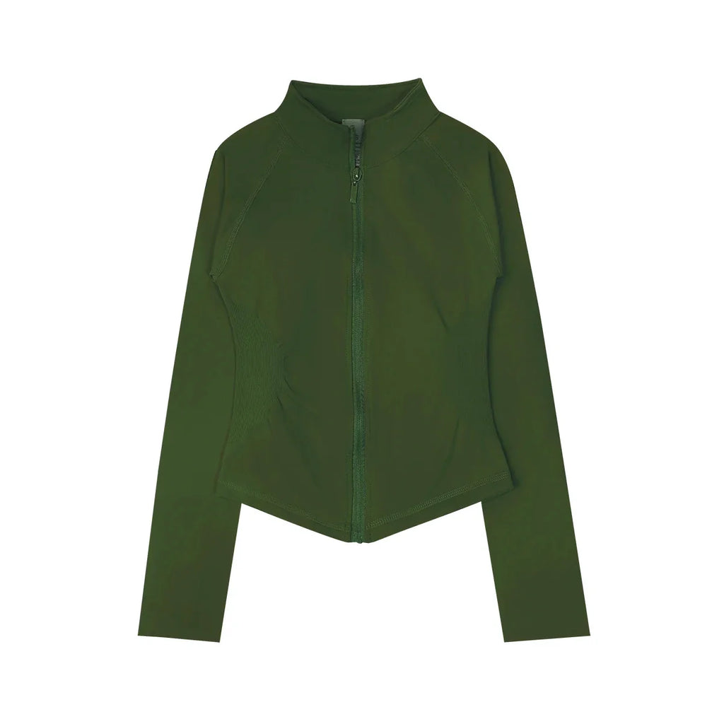 NCLAGEN Woman's Sports Jacket Zip Up Gym Clothes Long Sleeve Workout Seamless Top Speed Activewear Yoga Pilates Running Coats