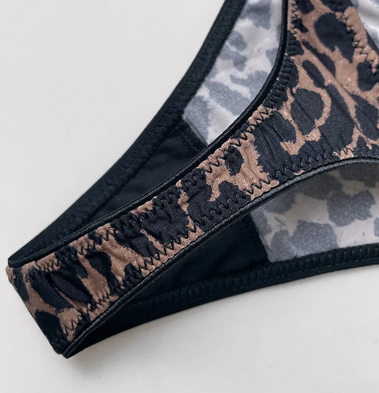 Women Panties Sexy G String Thong Ice Silk Seamless Underwear Leopard T Back Girls Briefs Leopard Underpants Plus Size S-XL