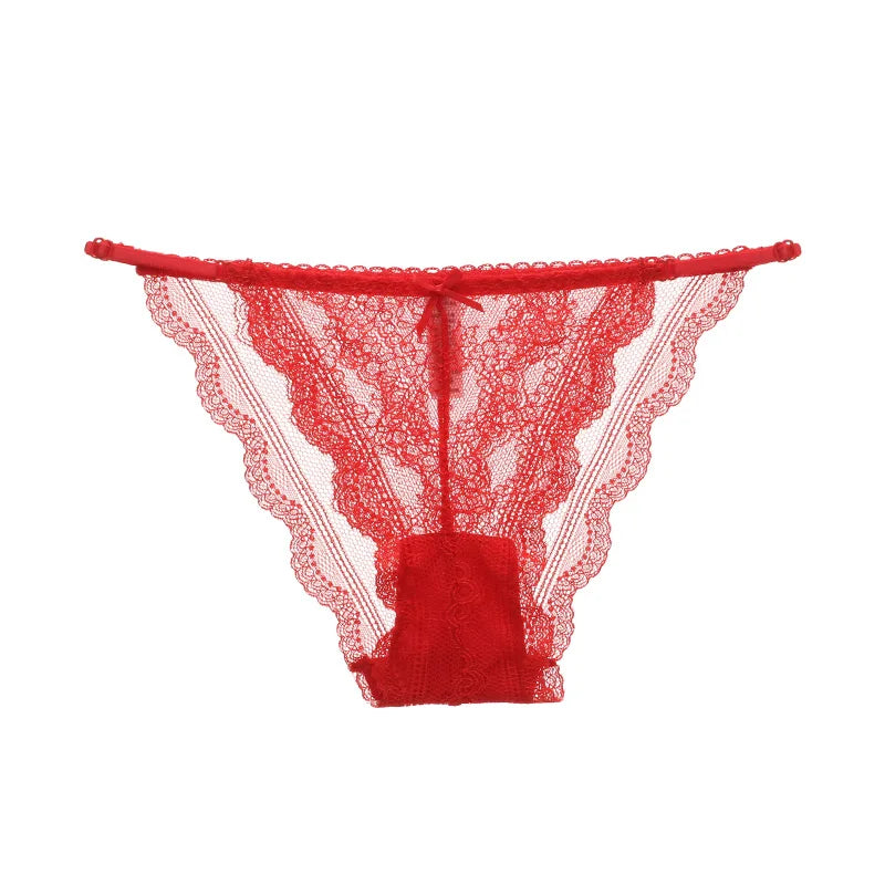 Lace Thin Sexy Girls Panties Women Briefs Thong Hollow Out G String Seamless Underwear Transparent Female Low Waist Lingerie
