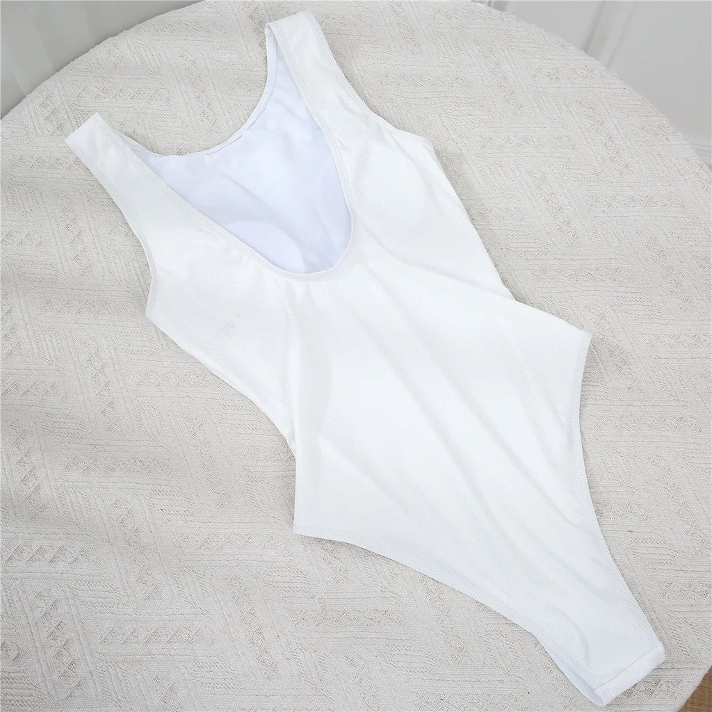 2026 Women One Piece Swimsuit Sexy Swimwear Female Solid Push Up Thong Bather Bathing Suit Monokini Brazilian Swimming Suits