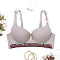 BEAUWEAR Women Seamless Push-Up Sports And Leisure Bra With Four-Row Hook, Alphabet Decor And Steel Support Underwear C Cup