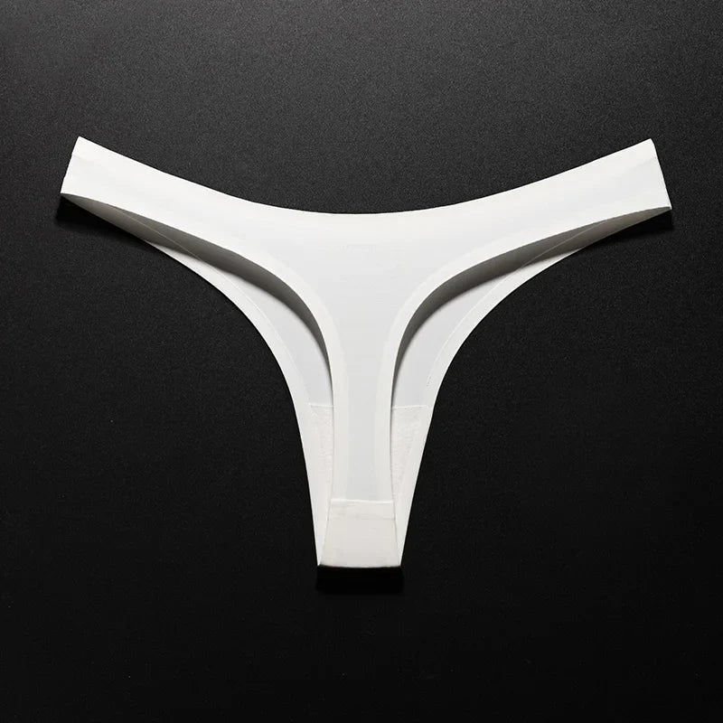 Ice Silk Leopard Women Panties Sexy G String Thong Seamless Underwear T Back Candy Color Girls Briefs Underpants Plus Size M-XXL