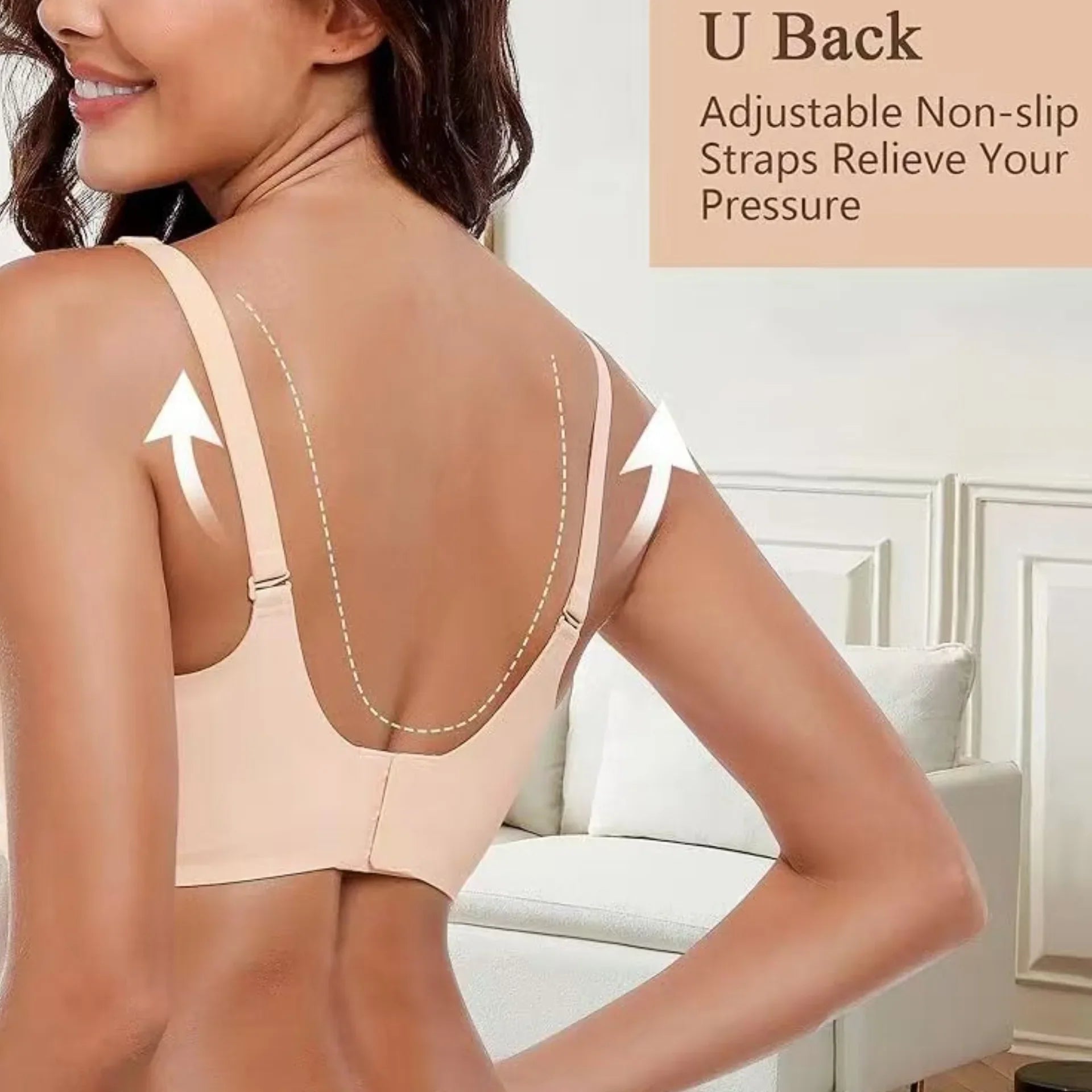 Plus-size Jelly-like Wire-free Bra Thin Molded Cups with A Wire-free Design Comfortable and Breathable Underwear Push Up